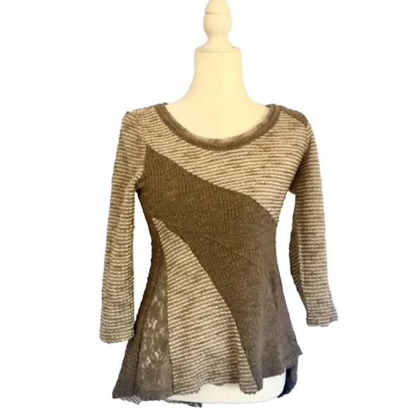 Anthropologie Angel Of The North Leta Knit Lace Sweater - Picture 3 of 6